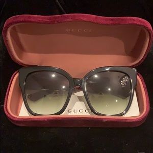 Gucci GG0059 Black Red Sunglasses